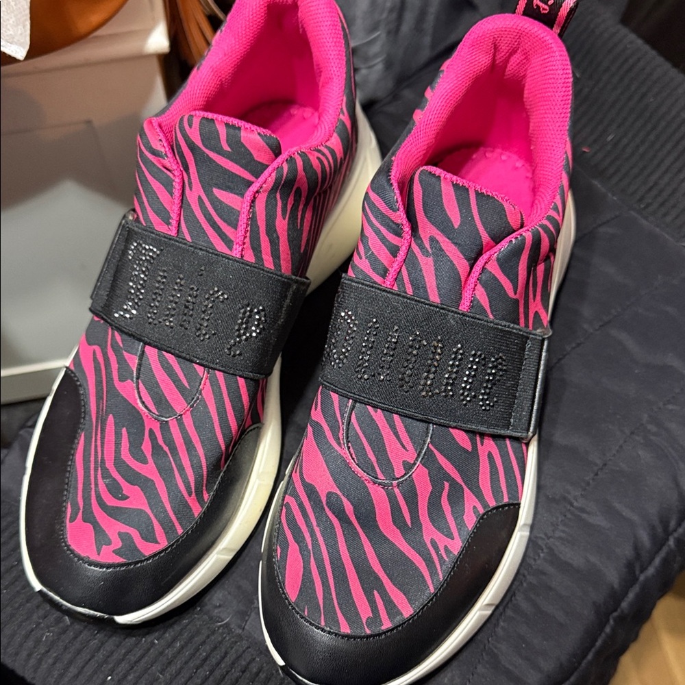 Juicy Couture Pink and Black Zebra Sneakers